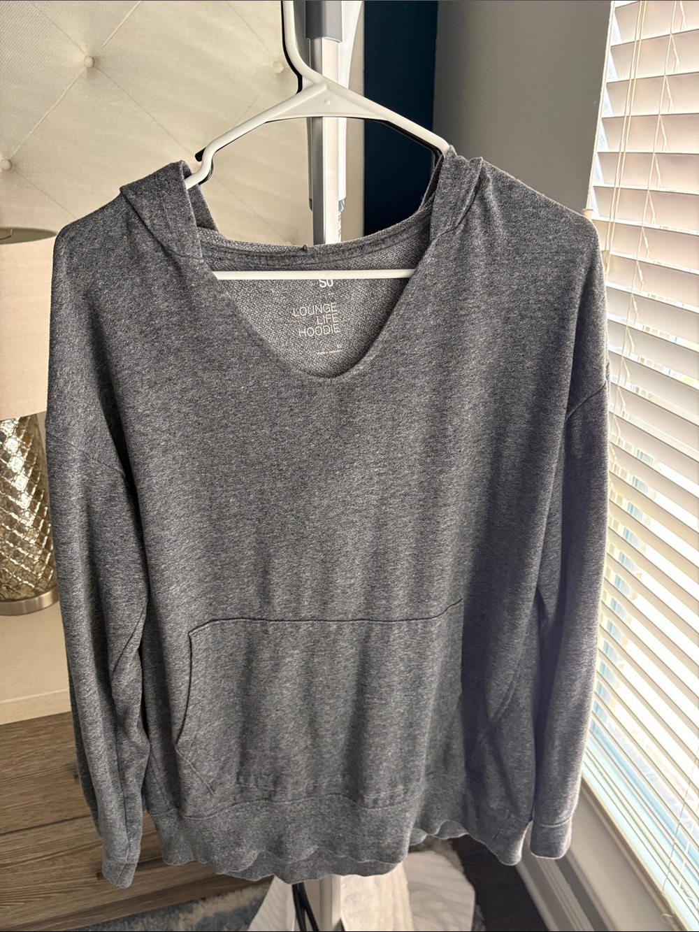 SO Charcoal Gray Scoop-Neck Hoodie Sweater